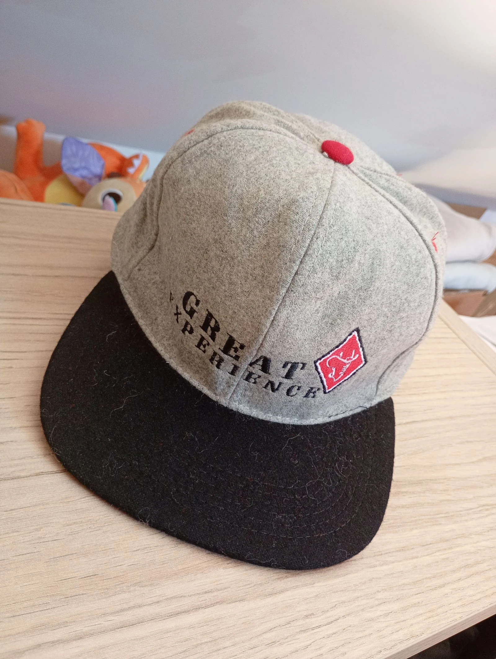 Vintage jaren 90 snapback pet grijs en zwart verstelbaar – photo 4